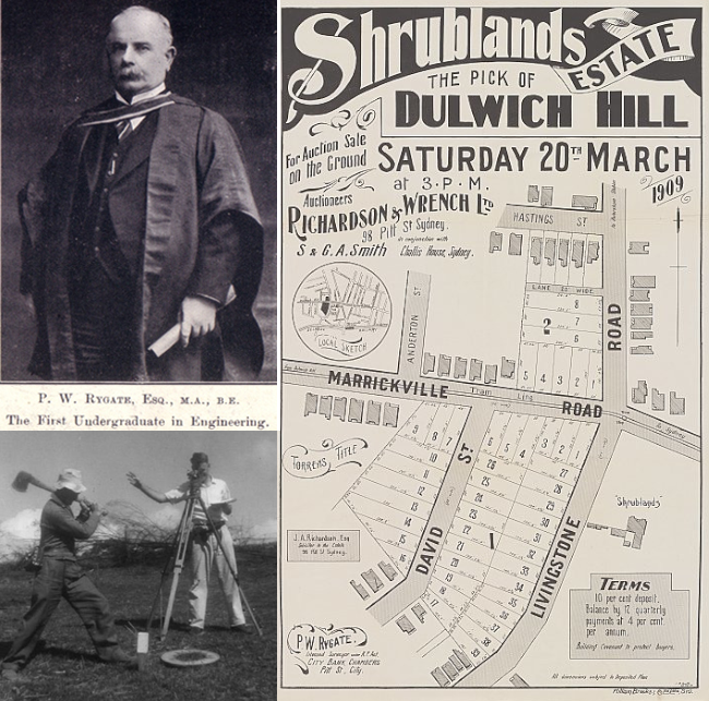 Phillip Rygate, Surveyors working in the field, Dulwich Hill sale plan